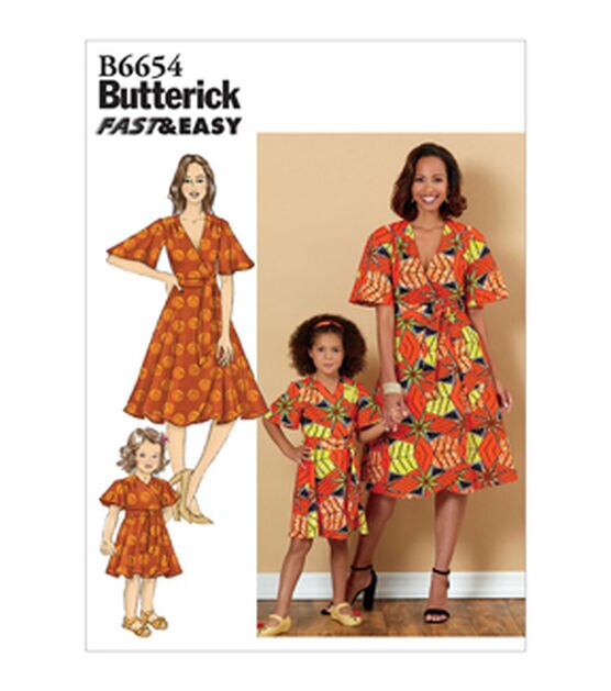 Butterick B6654 Misses & Children's Dress & Sash Sewing Pattern