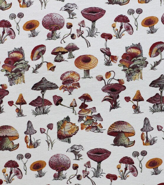 Pretty Mushrooms Super Snuggle Flannel Fabric