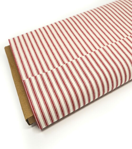 Rock-Lon Woven Stripe Ticking in Red