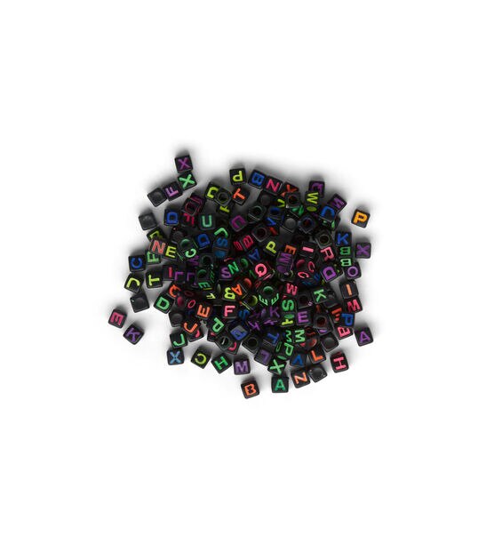Letter Beads Alphabet Beads Black Neon Bulk Beads Wholesale 