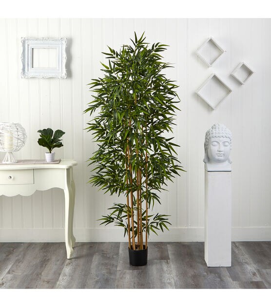 Nearly Natural 75in. Bamboo Silk Tree, , hi-res, image 4