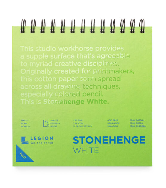 Stonehenge 32 sheet 7''x7'' 90 lbs. Spiral Paper Pad White, , hi-res, image 2