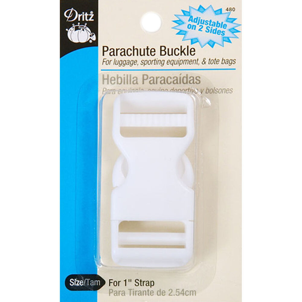 Dritz 1" Adjustable Strap Parachute Buckle, White, swatch