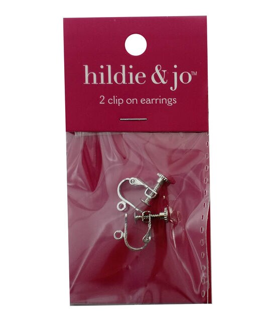 2pk Silver Metal Clip on Screw Back Earrings by hildie & jo