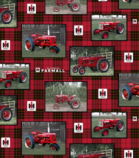 Farmall Cotton Fabric Tractor Plaid All, Farmall Tractor Bedding