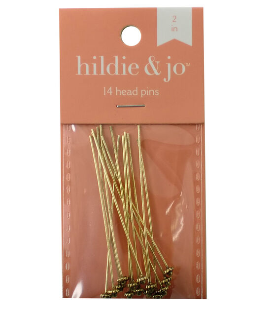 2" Antique Gold Metal Decorative Head Pins 14pk by hildie & jo