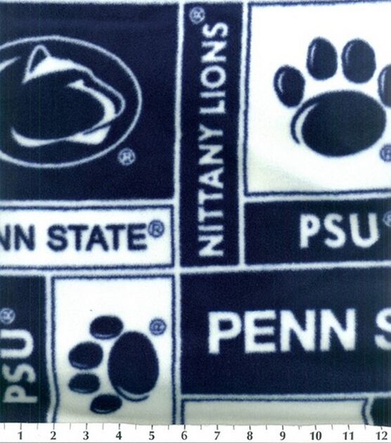 Penn State University Nittany Lions Fleece Fabric Block