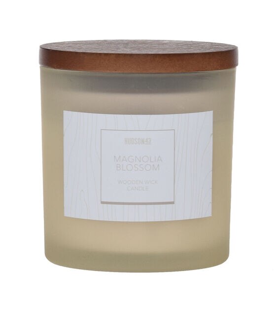 12oz Wood Wick Magnolia Blossom Scented Jar Candle by Hudson 43