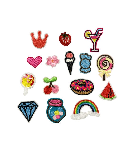 hildie & Jo 30pc Multicolor Fashion Icons Iron on Patches - Embroidered Patches - Crafts & Hobbies