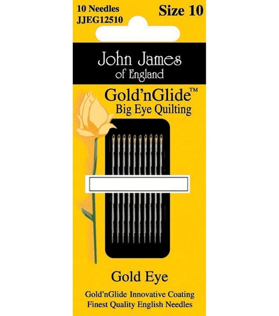 John James Gold'n Glide Big Eye Quilting Needles 2 Sizes