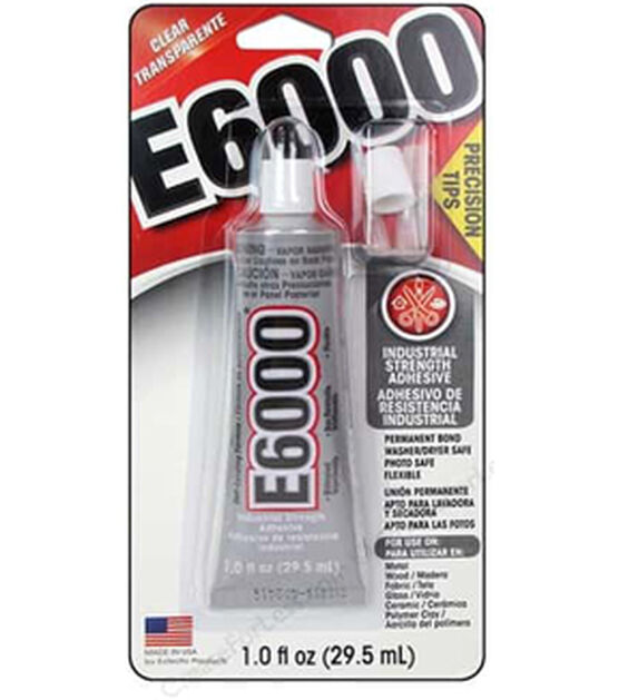 Eclectic E6000 Adhesive Glue, Industrial Strength, Clear, 237032, 2 fl. oz.