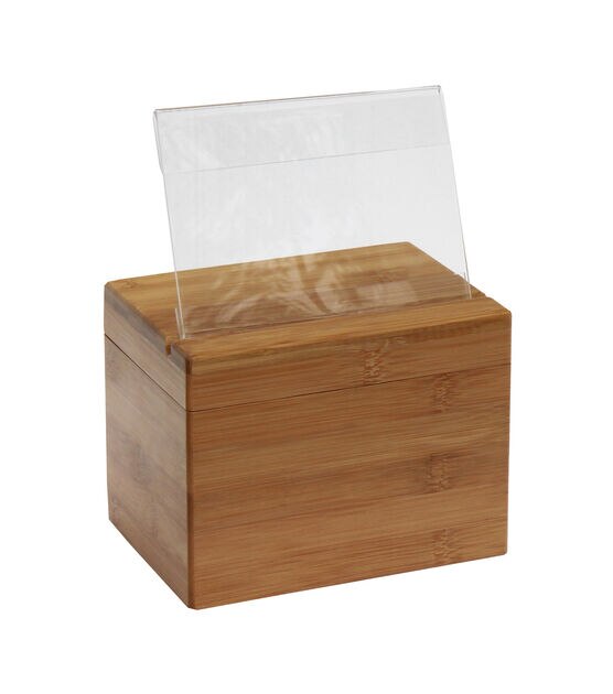 Oceanstar Bamboo Recipe Box with Divider, , hi-res, image 4