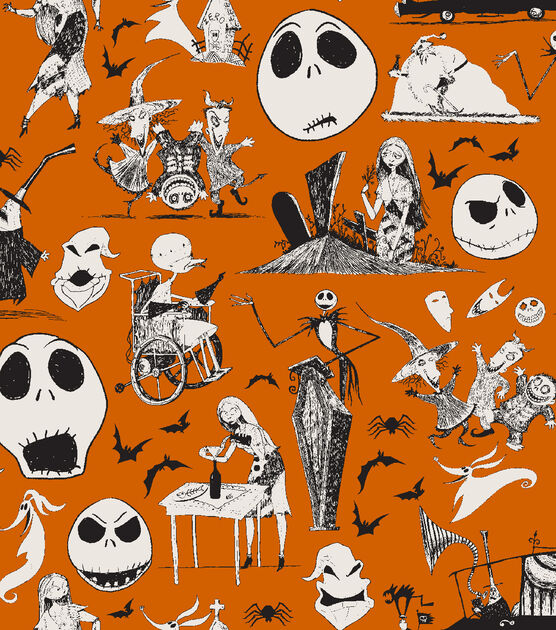 Jack & Friends Nightmare Before Christmas Cotton Fabric