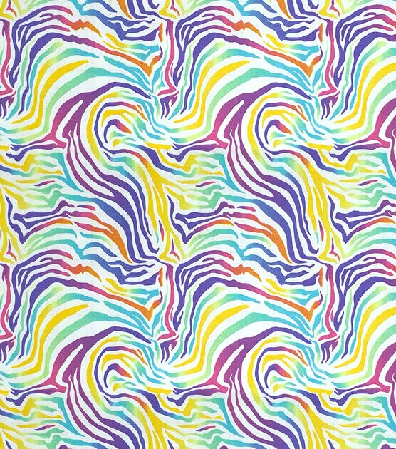 Rainbow Zebra Super Snuggle Flannel Fabric, , hi-res, image 1
