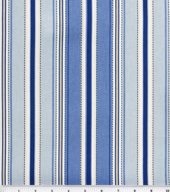Stitch Stripe Seaside Cotton Canvas Fabric