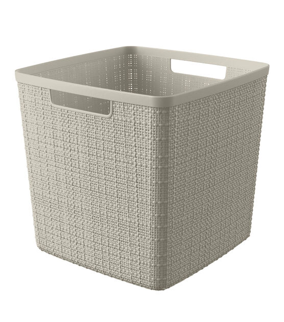 11" Resin Cube Basket With Cutout Handles, , hi-res, image 1