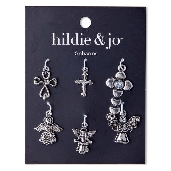 6ct Metal Cross & Angel Charms by hildie & jo