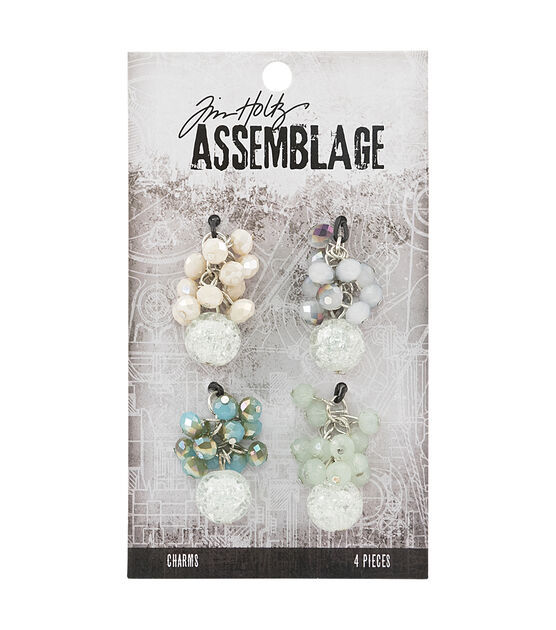 Tim Holtz Assemblage 1"x1.25" Beaded Cluster Charms 4ct