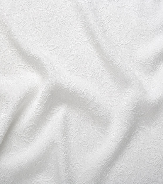 Bridal White Small Rose Jacquard Bridal Collections Fabric | JOANN