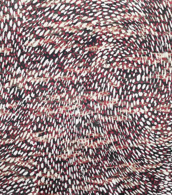 Silky Polyester Spandex Satin Fabric Red & Brown Geo Dots | JOANN