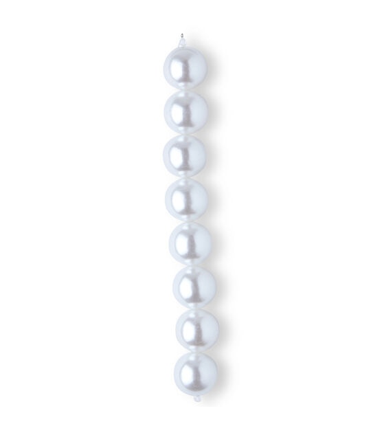 7" White Round Plastic Bead Strand by hildie & jo, , hi-res, image 2