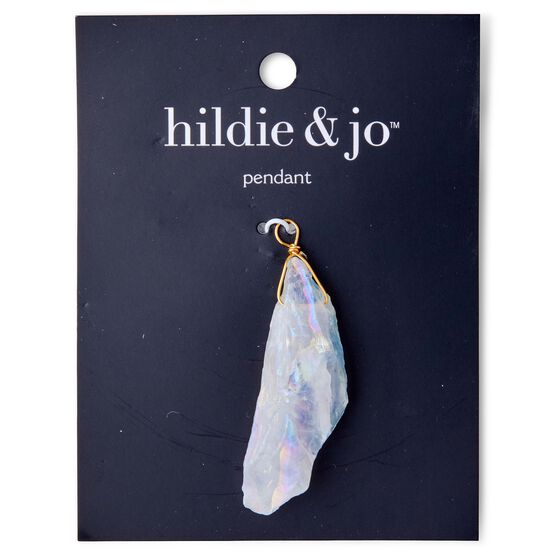 White Aurora Borealis Stone Pendant by hildie & jo