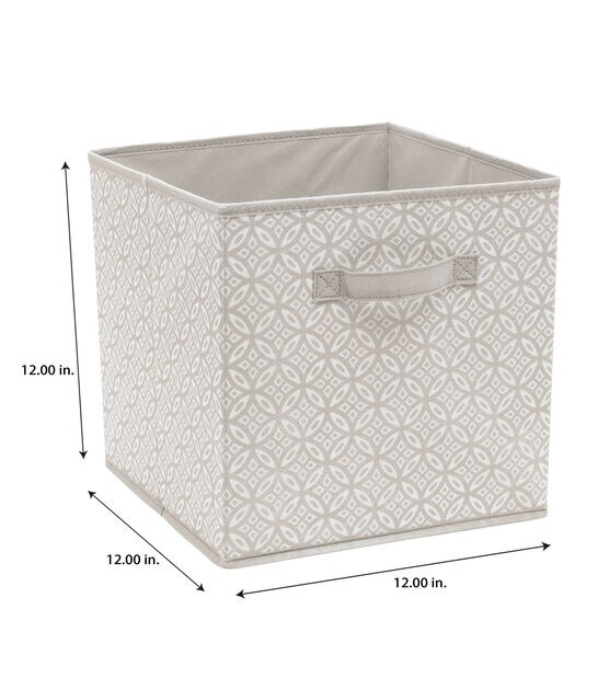 Simplify 12" Gray Boho Collapsible Storage Cube, , hi-res, image 3