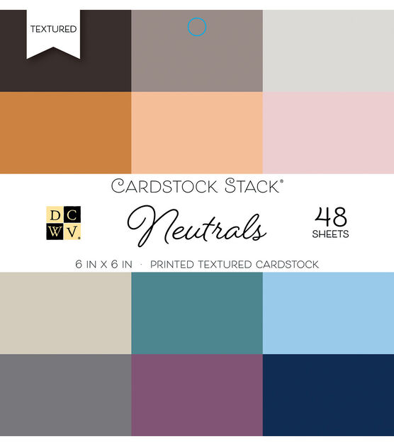 DCWV Pack of 48 6''x6'' Printed Textured Cardstock Stack Neutrals
