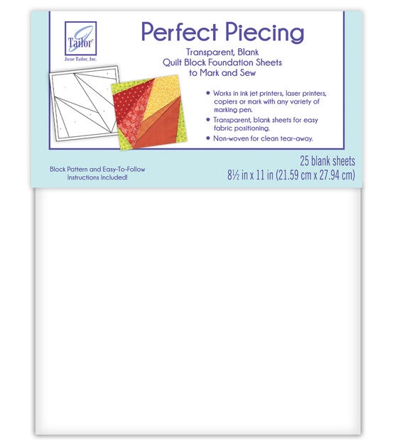 June Tailor 8.5" x 11" Perfect Piecing Quilt Foundation Sheets 25pk