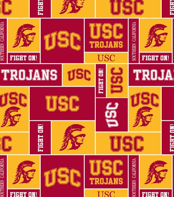 University of Southern California Trojans Fleece Fabric Block