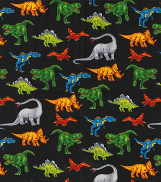 Fabric Traditions Dinosaurs Black Novelty Cotton Fabric