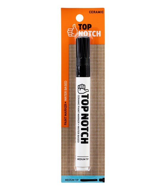 Black Medium Tip Water Based Ceramic Paint Marker by Top Notch