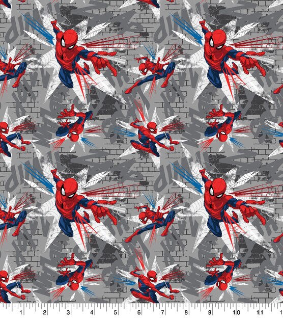 Spiderman In Action Cotton Fabric
