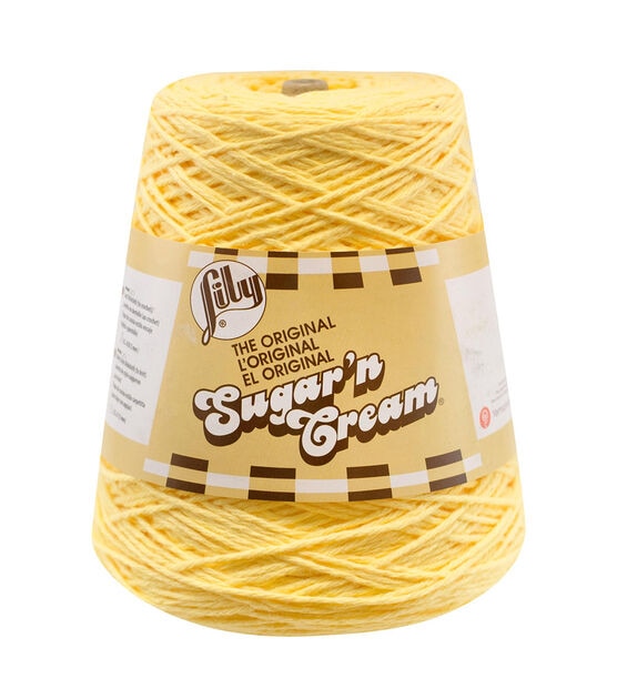 Lily Sugar'n Cream Cotton Cone Yarn, 14 Oz, Soft Ecru, 1 Cone 