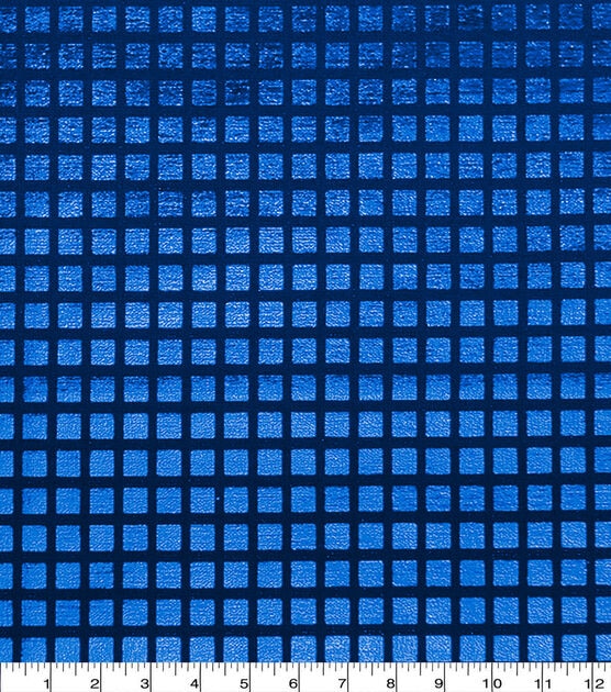 Blue Squares Quilt Foil Cotton Fabric by Keepsake Calico