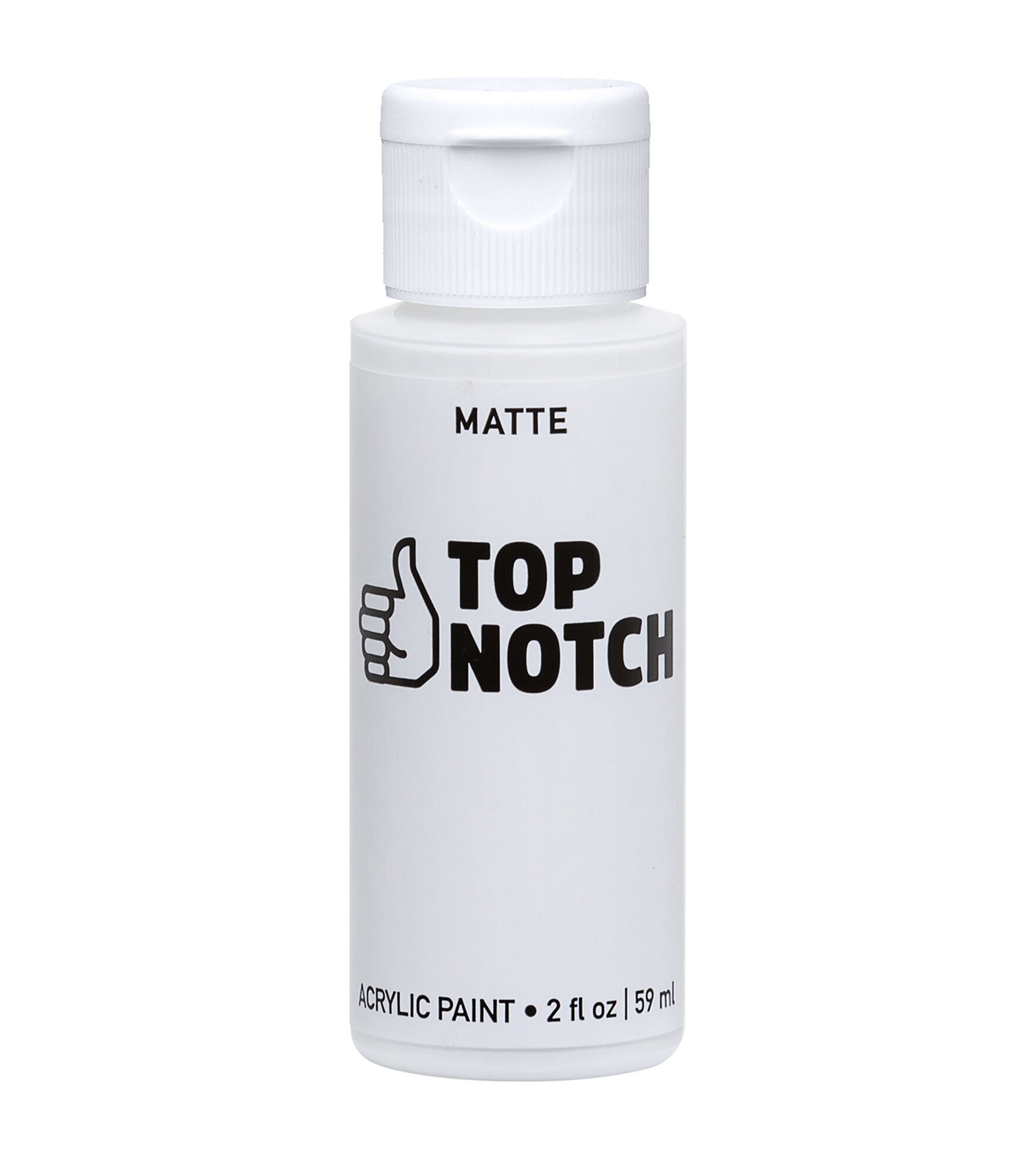 2oz Matte Acrylic Paint by Top Notch, White, hi-res