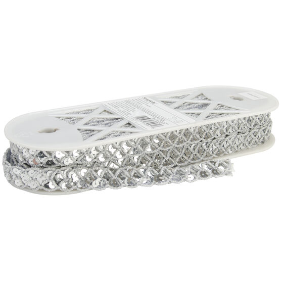 Simplicity Sequin Trim with Starglow 0.88'' Silver
