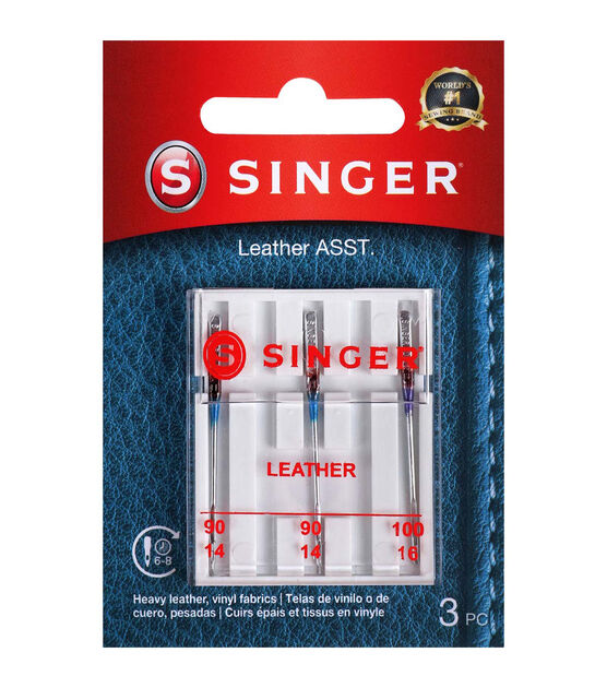 SINGER Leather Machine Needles Assorted Sizes 3ct