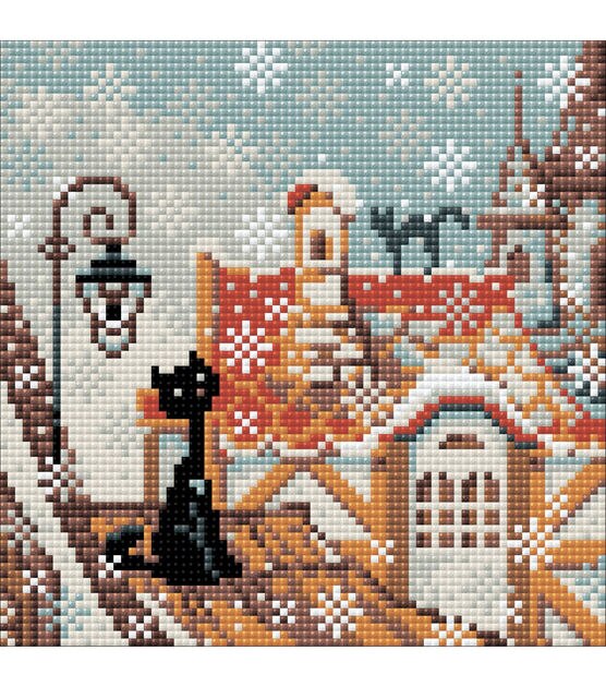 RIOLIS 7.75''x7.75'' Diamond Mosaic Kit City & Cats Winter