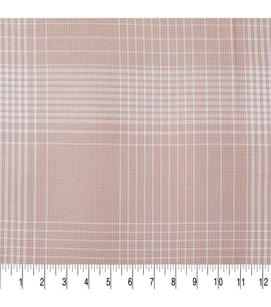 Coral Micro Plaid Cotton Viscose Fabric, , hi-res, image 3