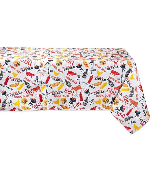 Design Imports BBQ Fun Outdoor Tablecloth 120"