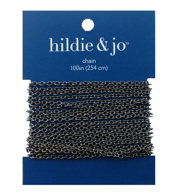 100" Black Nickel Oval Cable Metal Chain by hildie & jo