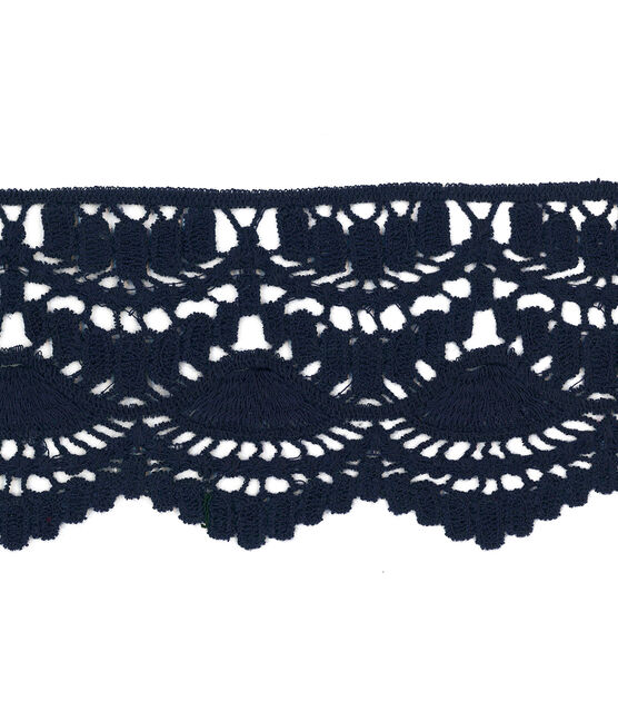 Simplicity Knit Lace Trim 3.4'' Navy, , hi-res, image 2