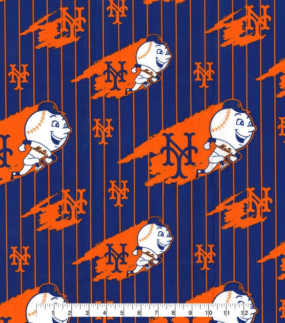 Fabric Traditions New York Mets Cotton Fabric Orange & Navy Cooperstown, , hi-res, image 2