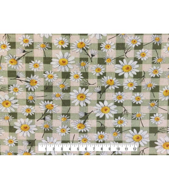 Packed Daisies on Sage Checks Quilt Cotton Fabric by Keepsake Calico, , hi-res, image 4