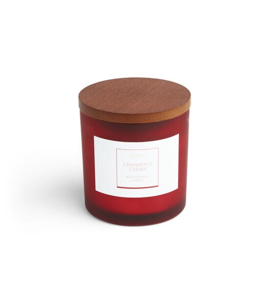 Haven St. Candle Co. 12 oz Cranapple Cedar Scented Wooden Wick Candle