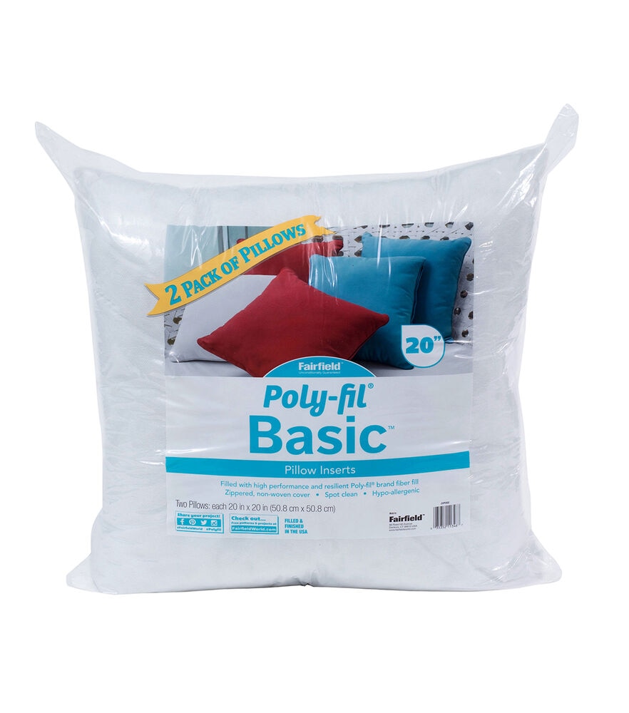 Poly Fil Basic 2PK Pillow Inserts, 20 X 20, swatch