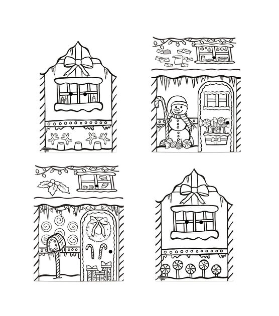 38" Gingerbread Cardboard House Coloring Kit, , hi-res, image 3