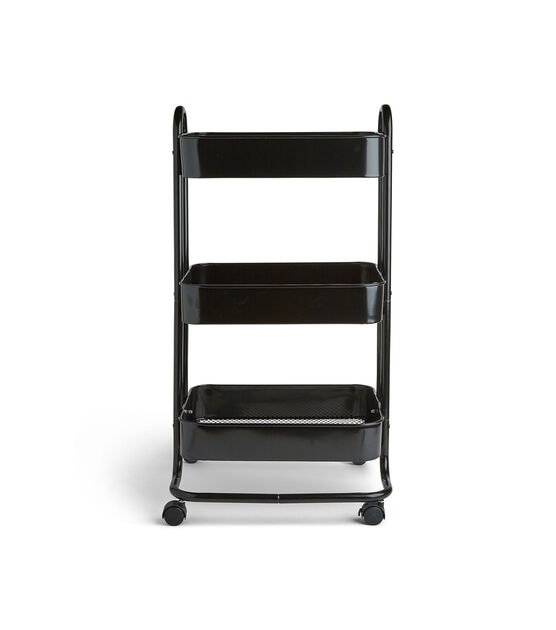17" Rolling 3 Tier Metal Storage Cart by Top Notch, , hi-res, image 14