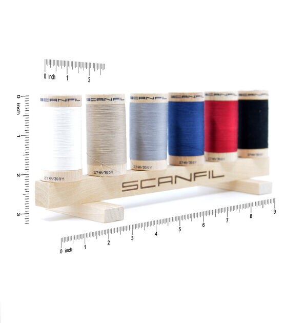 SCANFIL 300yd Organics Cotton 30wt Thread on Wooden Spools With Rack, , hi-res, image 5